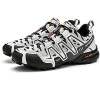 WYUKN Chaussures de Cyclisme, imperméables Hommes VTT Chaussures de Cyclisme Chaussures de Moto décontracté vélo de Route Baskets Chaussures de Course antidérapantes,White-42EU