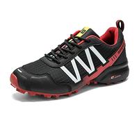 WYUKN Chaussures de Cyclisme VTT, Chaussures de Moto pour Hommes, Tissu Oxford,Chaussures de Cyclisme l'hiver Etanche Vélo Chaussure étanches Coupe Vent,Red-43EU