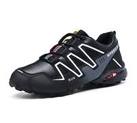 WYUKN Chaussures de VTT Homme,Chaussures de Cyclisme sur Route pour Hommes antidérapants pour Le Cyclismer, Respirantes et Confortables,Black2-46EU