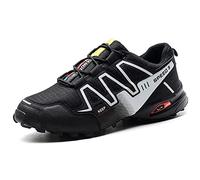 WYUKN Chaussures de VTT Homme,Chaussures de Cyclisme sur Route pour Hommes antidérapants pour Le Cyclismer, Respirantes et Confortables,Black1-44EU