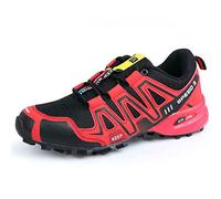 WYUKN Chaussures de VTT Homme,Chaussures de Cyclisme sur Route pour Hommes antidérapants pour Le Cyclismer, Respirantes et Confortables,Red2-48EU
