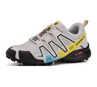 WYUKN Chaussures de VTT Homme,Chaussures de Cyclisme sur Route pour Hommes antidérapants pour Le Cyclismer, Respirantes et Confortables,Grey2-44EU