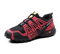 WYUKN Chaussures de VTT Homme,Chaussures de Cyclisme sur Route pour Hommes antidérapants pour Le Cyclismer, Respirantes et Confortables,Red1-43EU