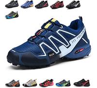 WYUKN Chaussures de VTT Homme,Chaussures de Cyclisme sur Route pour Hommes antidérapants pour Le Cyclismer, Respirantes et Confortables,Blue1-47EU