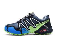 WYUKN Chaussures de VTT Homme, Chaussures de Cyclisme sur Route pour Hommes, Antidérapants, Respirantes et Confortables, Green, 44 EU