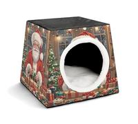 WYUSPGK Capsule Nid pour animal domestique élégant et confortable avec motif capsule pour petits animaux de compagnie, Père Noël, studio imprimé, élégant nid confortable pour animal domestique