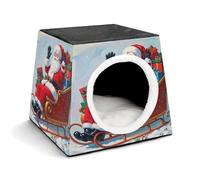WYUSPGK Capsule Nid pour animal domestique élégant et confortable avec motif capsule pour petits animaux de compagnie, motif Père Noël dit bonjour, élégant nid pour animal domestique confortable
