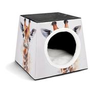 WYUSPGK Capsule Nid pour animal domestique élégant et confortable - Design capsule pour petits animaux de compagnie, élégant animal aquarelle imprimé girafe - Nid confortable pour animal domestique