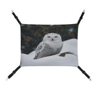 WYUSPGK Cozy Hamac pour animal domestique, imprimé hibou des neiges, hamac respirant pour animal domestique, lit en toile pour chats et petits chiens, réglable, portable et facile à nettoyer