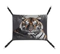 WYUSPGK Cozy Hamac pour animal domestique, imprimé tigre au repos, hamac respirant pour animal domestique, lit en toile pour chats et petits chiens, réglable, portable et facile à nettoyer
