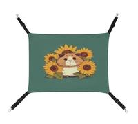 WYUSPGK Cozy Hamac pour animal domestique, motif tournesol, hamster, dessin animé, hamac respirant pour animal domestique, lit en toile pour chats et petits chiens, réglable, portable et facile à