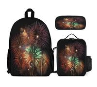 WYUSPGK Ensemble de sacs à dos mignons et sac à déjeuner, imprimé splendide feux d'artifice, petit sac à dos, ensemble combiné 3 en 1, feux d'artifice splendide, taille unique, Splendides feux