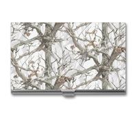 WYUSPGK Étui pour cartes de visite en métal, imprimé camouflage d'arbre blanc, étui pour cartes de visite pour homme et femme, motif camouflage arbre blanc, taille unique, Camouflage arbre blanc.,