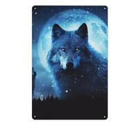 WYUSPGK Panneaux en métal modernes, motif loups - Décoration murale en métal - Idées cadeaux élégantes