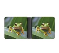 WYUSPGK Portefeuille en cuir pour homme, joli portefeuille en cuir imprimé grenouille, adapté pour un usage quotidien en voyage, jolie grenouille arbre, taille unique, Jolie grenouille arborescente,