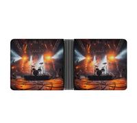 WYUSPGK Portefeuille en cuir pour homme, portefeuille en cuir imprimé scène de concert rock, adapté pour un usage quotidien, scène de concert de rock, taille unique, Scène de concert rock, Taille