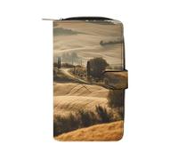 WYUSPGK Portefeuille en cuir pour homme, vue du paysage typique de la Toscane, adapté pour un usage quotidien, 19,7 x 11 x 3,5 cm, XB0608021, vue du paysage typique de la Toscane, Vue du paysage