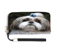 WYUSPGK Portefeuille en cuir synthétique, imprimé chien Shih Tzu pour femme, portefeuille de grande capacité, portefeuille long pour femme, portefeuille, style portefeuille, 20 x 10,5 cm, moderne,