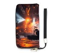 WYUSPGK Portefeuille en cuir synthétique, imprimé scène de concert rock pour femme, porte-cartes de grande capacité, portefeuille long pour femme, style portefeuille, 20 x 10,5 cm, moderne, Style :,