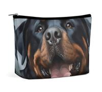 WYUSPGK Rottweiler Trousse de maquillage portable à fermeture éclair Motif tête de chien Taille unique, Style :, Taille unique