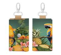 WYUSPGK Sac à clés en cuir, imprimé perroquet d'été, ananas, oiseau, chic, porte-clés quotidien, sac à clés multifonction, sac à clés pratique, style, taille unique, Style :, Taille unique, Art Déco