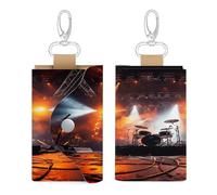 WYUSPGK Sac à clés en cuir, style rock avec impression de scène de concert, porte-clés chic, porte-clé quotidien, sac à clés multifonction, sac à clés, style, taille unique, Style :, Taille unique,