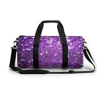 WYUSPGK Sac de sport de voyage, sac de sport avec compartiment à chaussures, violet pailleté, 45 cm/22,9 cm/22,9 cm, paillettes violettes, 45 cm/22,9 cm/22,9 cm, Paillettes violettes scintillantes.,