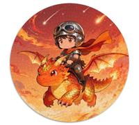 Wyvern Rider, Casse-tête 1000 Pièces Circulaire, Activité Ludique Et Relaxante, Idéal pour Décoration Ou Cadeau, Conseillé Dès 14 Ans, 1000pcs (67.5x67.5cm)