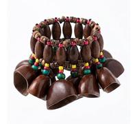 Wyvix Bracelet et Clochette Shaker en Coquille de Noix, hochet à dosettes graines Portable for accompagnement Tambour, Instrument sonore for la Danse Les percussions