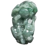 Wyvix Collier en Jade véritable naturel du Myanmar, pendentif Pixiu, huile de glace, pierre verte, amulette richesse for hommes et femmes