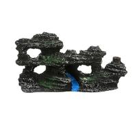 Wyvix Grottes et cachettes d'aquarium 2 pièces, Roches Lourdes réalistes for Aquarium, Grotte de Peau Reptile inerte cachette crevettes for décor d'angle(2)