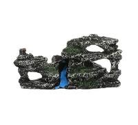 Wyvix Grottes et cachettes d'aquarium 2 pièces, Roches Lourdes réalistes for Aquarium, Grotte de Peau Reptile inerte cachette crevettes for décor d'angle(3)