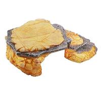 Wyvix Grottes et cachettes d'aquarium 2 pièces, Roches réalistes for Aquarium avec Pente de Plate-Forme Repos, Grotte Peau Reptile inerte for décor d'angle, 25x16x8cm
