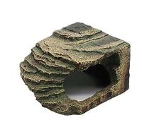 Wyvix Grottes et cachettes d'aquarium 2 pièces, Roches réalistes for Aquarium avec Plate-Forme de Repos, Rampe étagée, Grotte Peau Reptile inerte for décor d'angle(A)