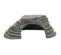 Wyvix Grottes et cachettes d'aquarium, Roches réalistes for Aquarium avec Rampe de Plateforme for se prélasser, Grotte en Peau Reptile inerte for décoration d'angle(P)