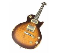 Wyvix Guitare électrique Distressed Sunset - Corps en acajou massif, table érable flammé et touche palissandre, style vieilli