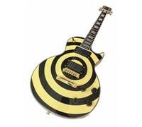 Wyvix Guitare électrique noire brillante avec accastillage doré - Corps en acajou massif et cache-tige de réglage Double humbucker(Brown)