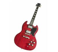 Wyvix Guitare électrique professionnelle rouge translucide, double pan coupé, 6 cordes, bois massif, style rock/métal(Vintage Classic)