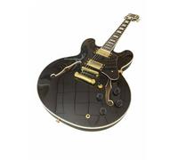 Wyvix Guitare électrique semi-hollow body en acajou - Double pan coupé avec ouïes forme de f et deux micros humbuckers for jazz, blues rock(Black)