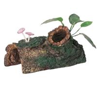 Wyvix Lot de 2 grottes et cachettes d'aquarium, Roches réalistes for Aquarium, bûche Tronc d'arbre moussu, Grotte Peau Reptile inerte cachette crevettes for décor d'angle(C)