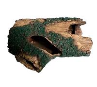 Wyvix Lot de 2 grottes et cachettes d'aquarium, Roches réalistes for Aquarium, bûche Tronc d'arbre moussu, Grotte Peau Reptile inerte cachette crevettes for décor d'angle(B)