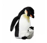 Wyvix Peluche réaliste de Manchot Empereur avec Son Petit - mère et Poussin 25 cm, remplie Billes