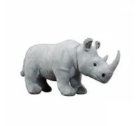 Wyvix Peluche rhinocéros Blanc réaliste - Poupée Animal de Safari Douce 39 cm avec Rembourrage en Billes