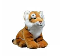 Wyvix Peluche Tigre Réaliste - Bébé du Bengale Assis de 28 cm, Rembourrage Perles
