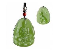 Wyvix Pendentif gardien du zodiaque en jade Hetian d'eau claire, collier Bodhisattva Manjusri Samantabhadra 10g, amulette néphrite(Dog loyalty)