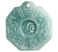 Wyvix Pendentif géométrique en jadéite de grade A, petit collier jade vert clair cireux 25 mm, porte-bonheur for femmes