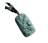 Wyvix Pendentif Myanmar Jade Nine Dragons - Collier en jadéite de Kowloon sculpté à la main L'amulette Feng Shui for le pouvoir, l'autorité et richesse
