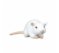 Wyvix Souris en Peluche réaliste Blanche - 17 cm, Douce Rat avec Queue et Corps Roses Cadeau Mignon for Les éleveurs de Laboratoire