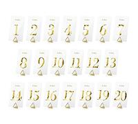 wYw 20 Pièces Numéros de pour Table de 1 A 20 Transparent avec Impression Or