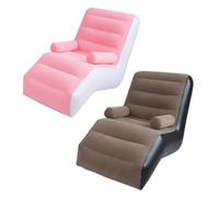 WYWY Chaise Longue Gonflable Portable, canapé Gonflable à Dos en PVC floqué, adapté à Une Utilisation intérieure et extérieure, terrasse familiale Jardin Piscine Camping, Pompe à air Gratuite(Rose)